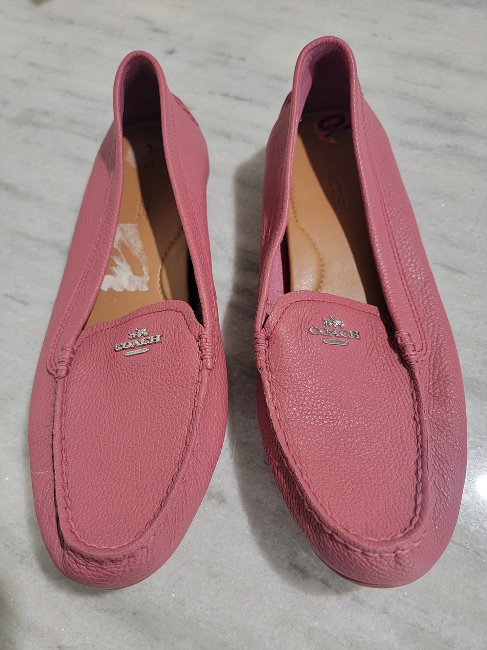 Coach Rose Pink Pebbled Leather Loafers - Picture 4 of 6